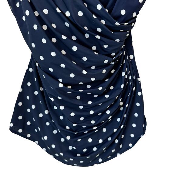 LANDS' END Polka Dot Slimming One-Piece Swimsuit Size 16L Modest Feminine - Picture 5 of 11